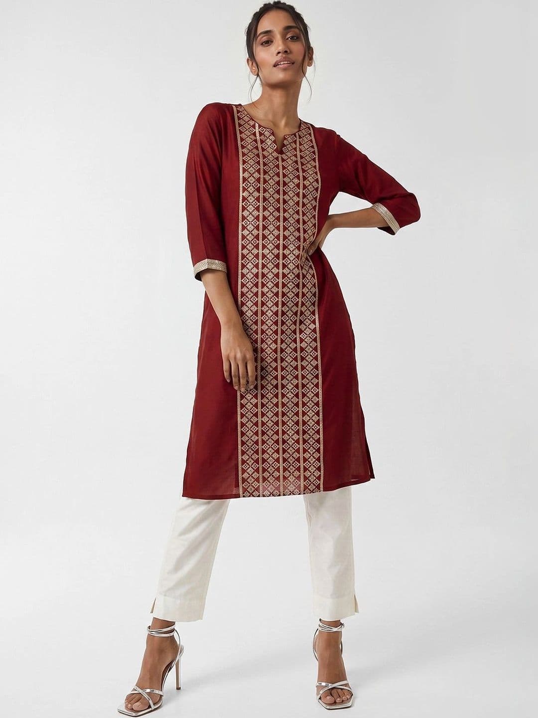 max Women Ethnic Motifs Embroidered Kurta thumbnail 2