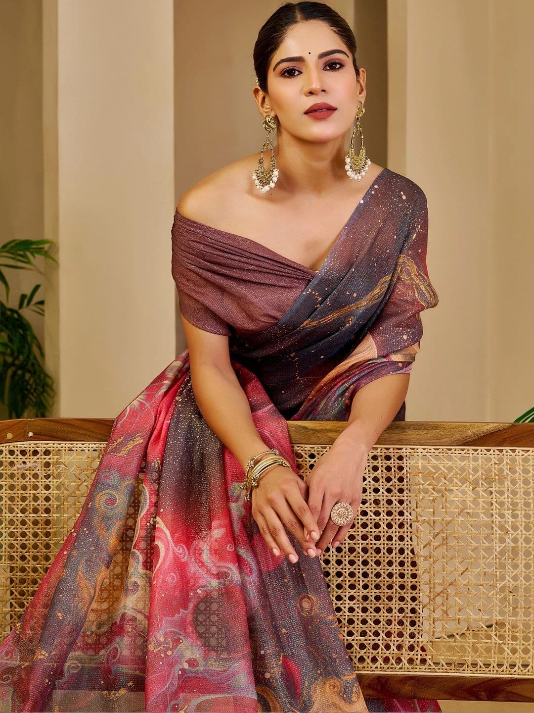 SAIYAMORI Sequinned Pure Cotton Saree thumbnail 5