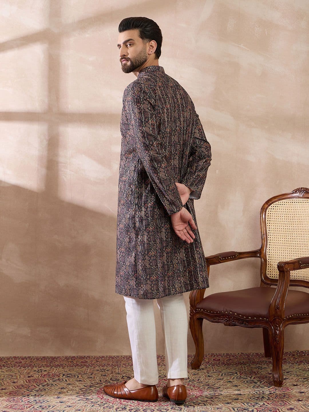 Ethnic Bay Men Ethnic Motifs Printed Summer Sheers Kurta thumbnail 7