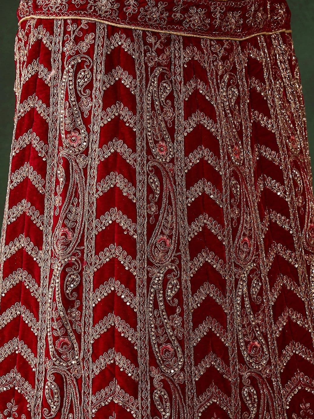 Anouk Rustic Embroidered Semi-Stitched Lehenga & Unstitched Blouse With Dupatta thumbnail 4