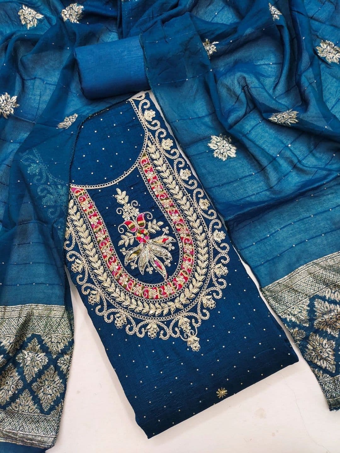 TAVAS Embroidered Unstitched Dress Material thumbnail 3
