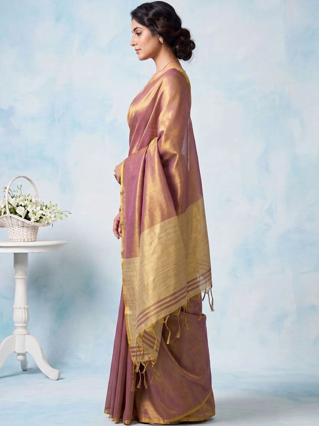 Mitera Woven Design Zari Tissue Saree thumbnail 2