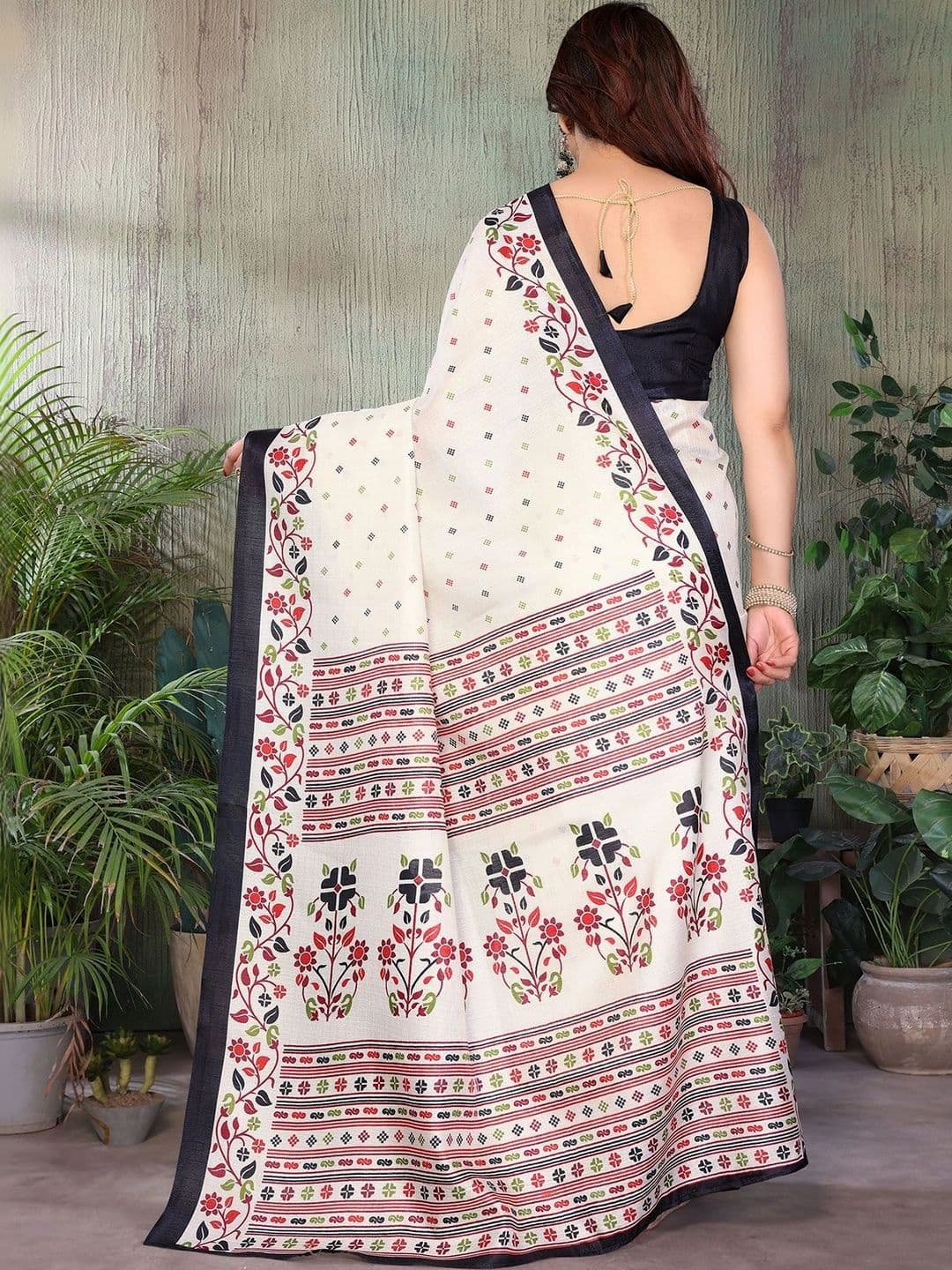 JANOI Kalamkari Art Silk Saree thumbnail 4