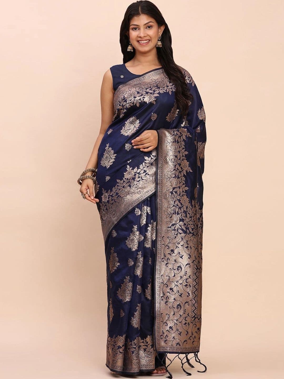 Mitera Woven Design Zari Silk Blend Banarasi Saree - view 1