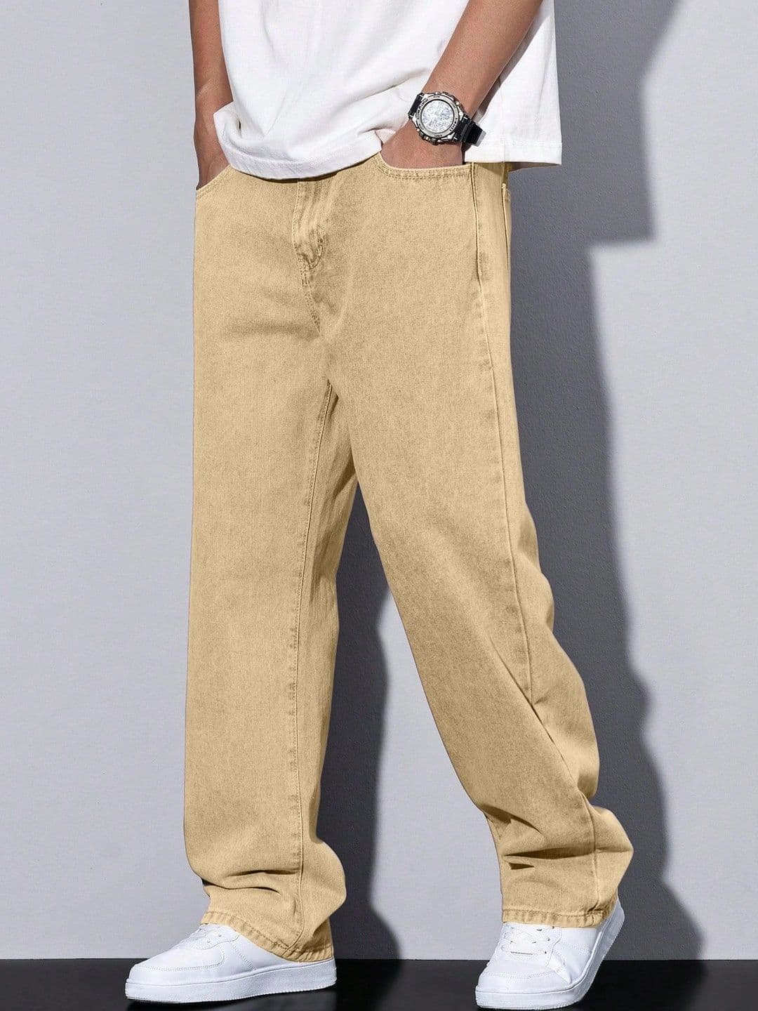 PLUS 91 Men Smart Straight Fit Mid-Rise Jeans thumbnail 4
