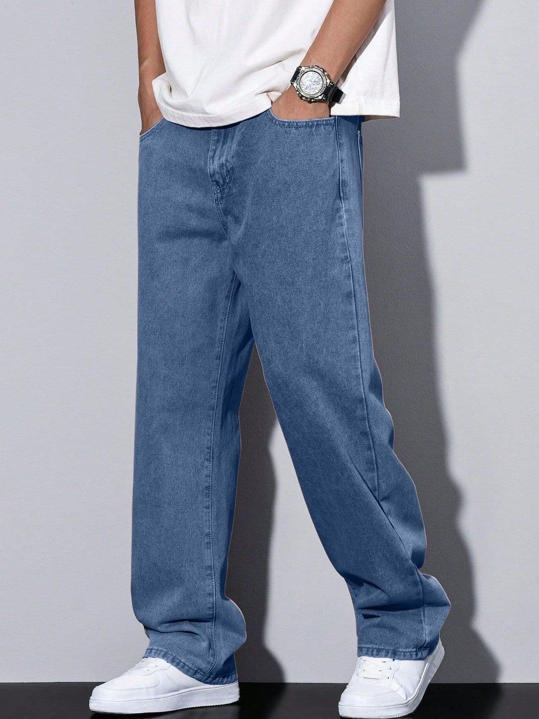 PLUS 91 Men Smart Straight Fit Mid-Rise Jeans - view 1