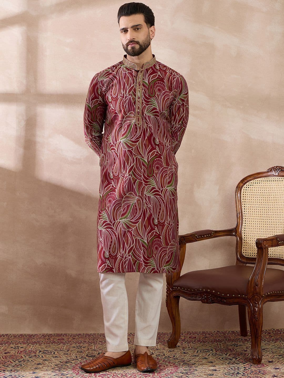 Ethnic Bay Men Printed Summer Sheers Kurta thumbnail 5