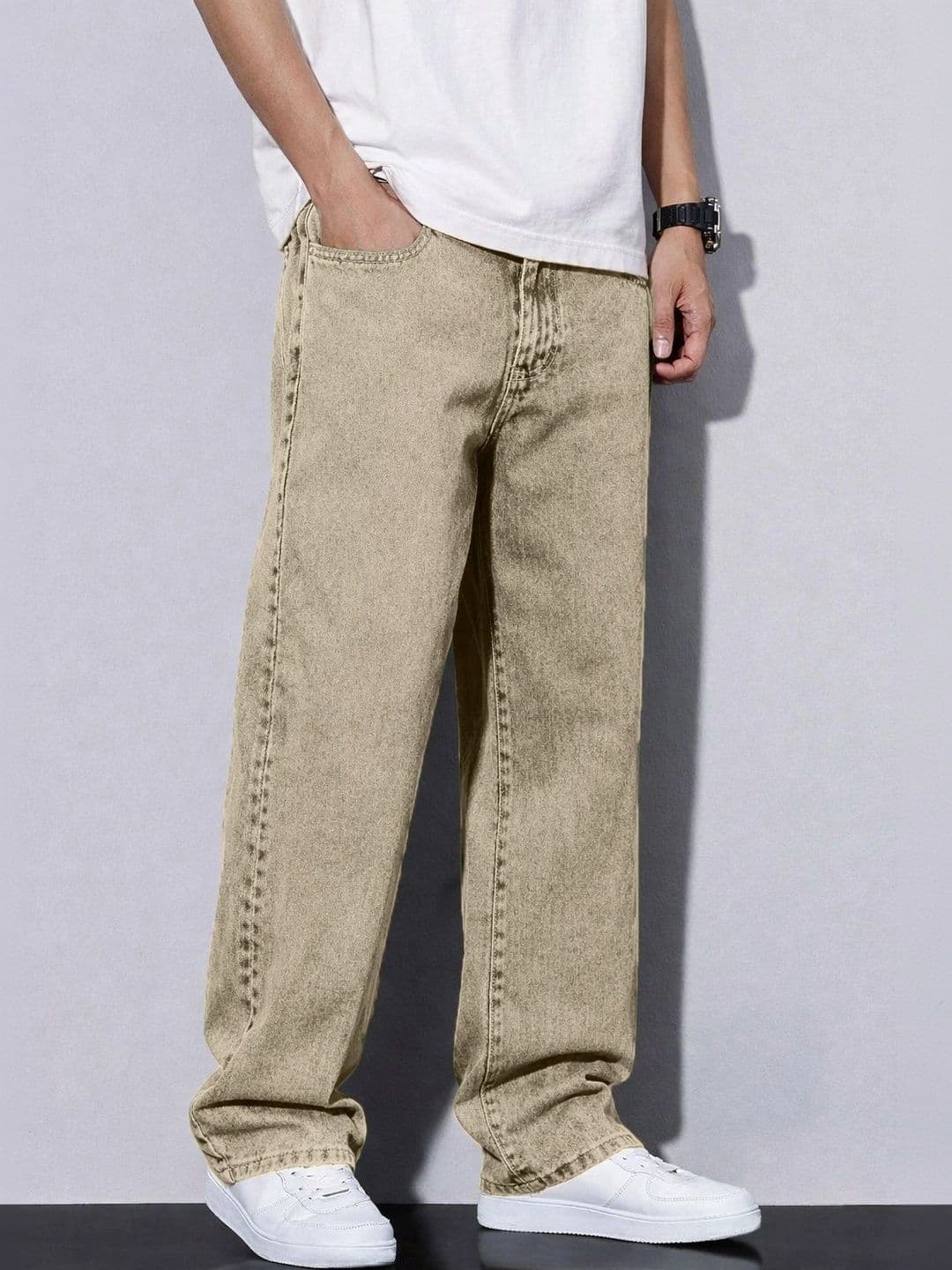 PLUS 91 Men Smart Straight Fit Mid-Rise Jeans thumbnail 3