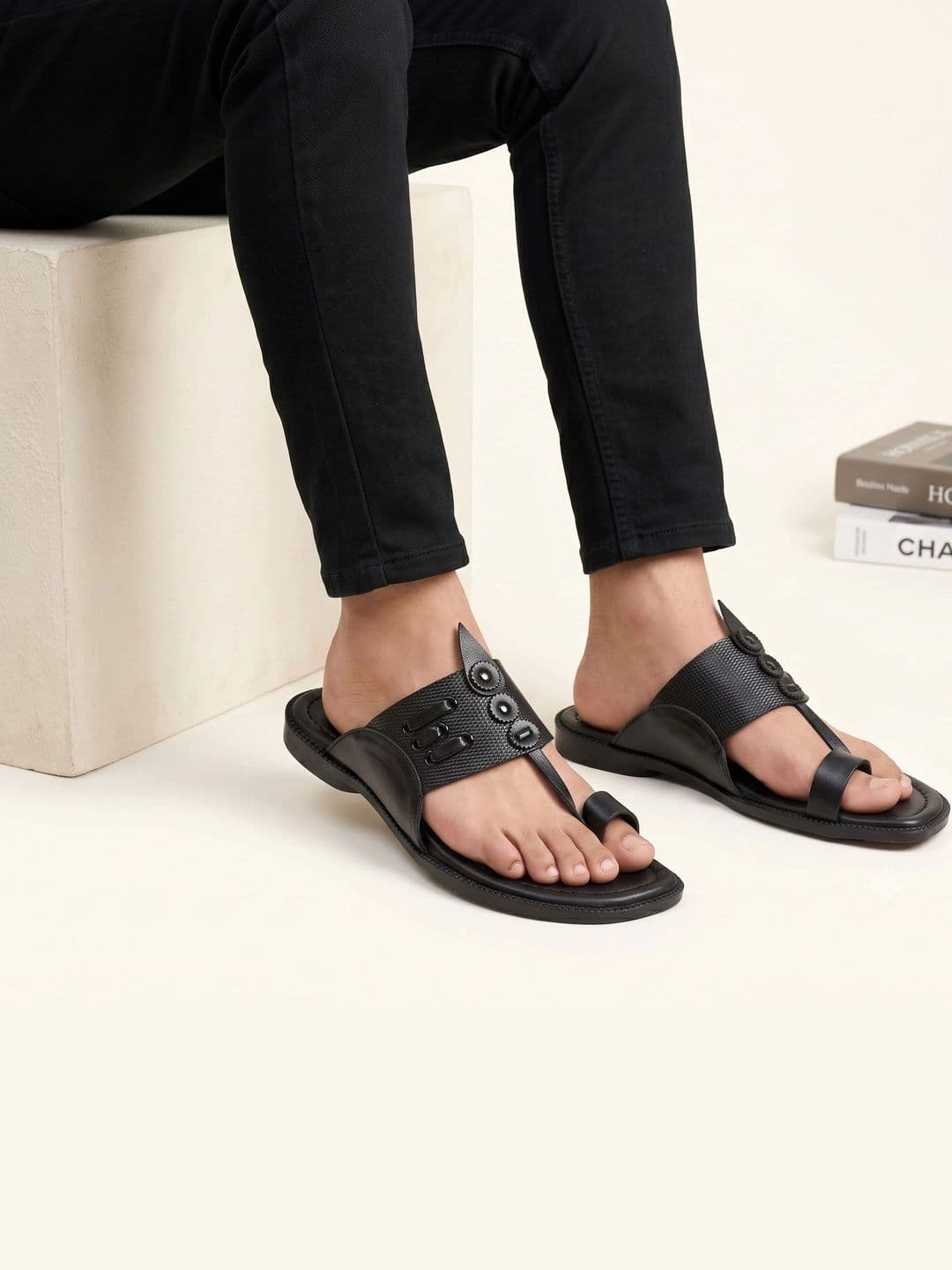 BINUTOP Men Leather Shoe-Style Sandals thumbnail 2