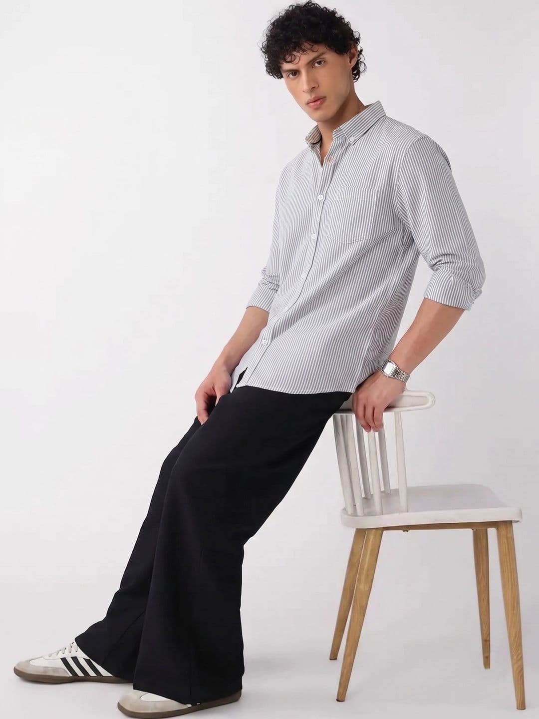 OQUENT Men Standard Striped Casual Shirt thumbnail 4