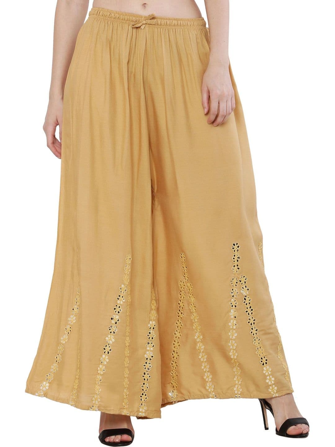 Meyara Women Embellished Knitted Ethnic Palazzos - view 1