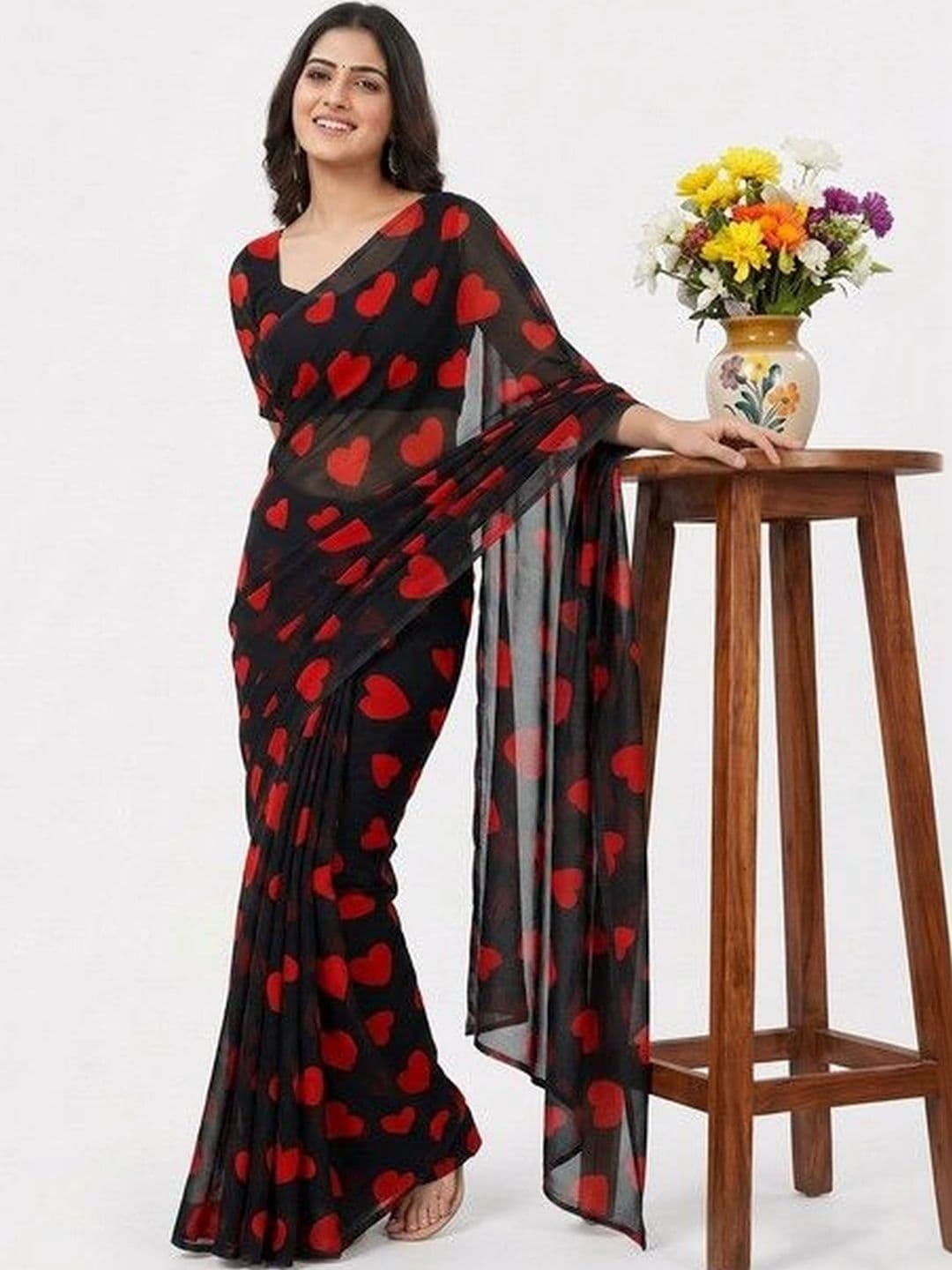 ARIHANT CREATIONS Poly Georgette Saree - view 1