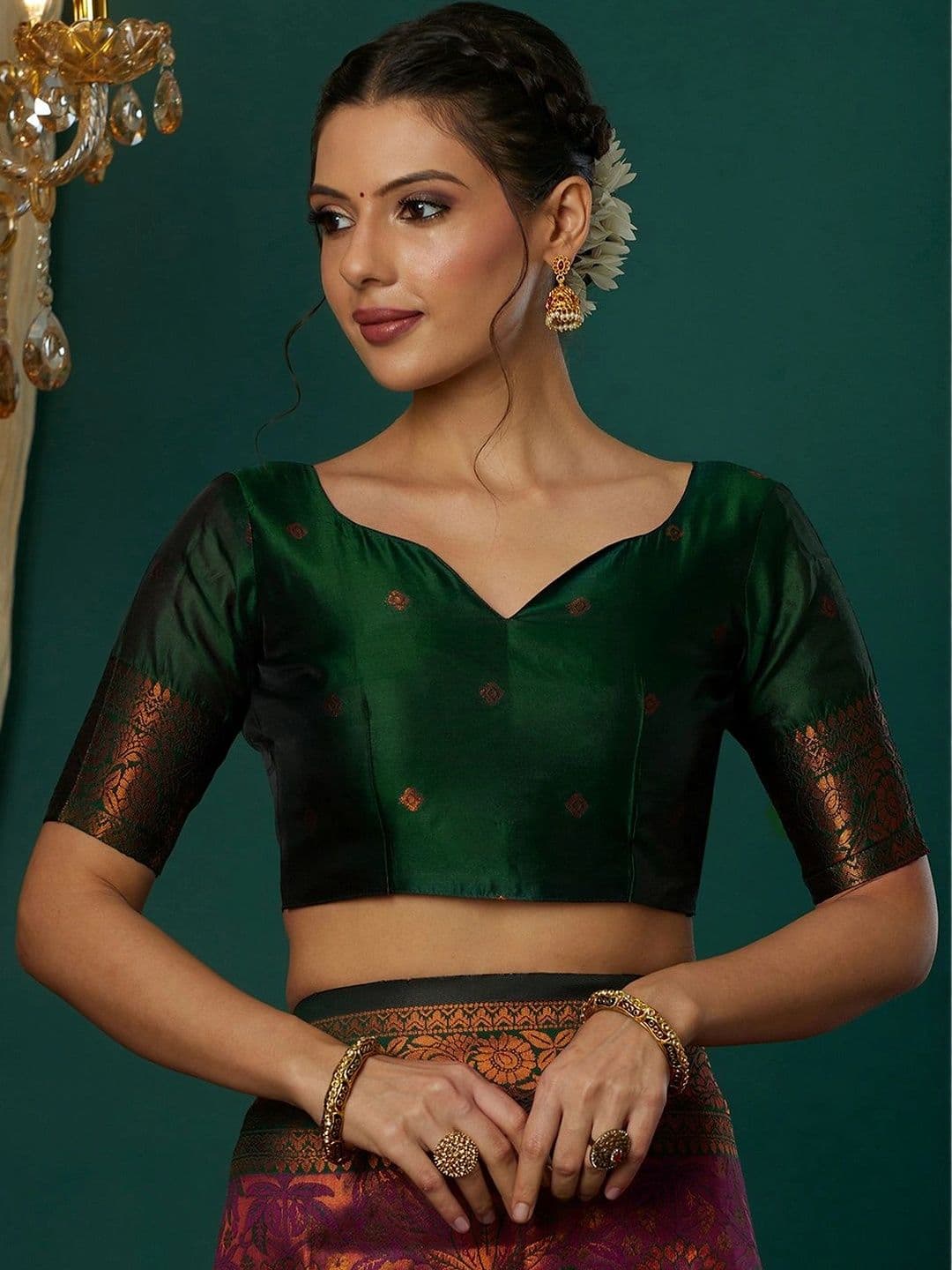 SANISA Woven Design Zari Silk Blend Saree thumbnail 3