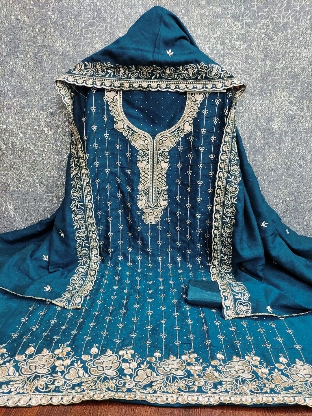 TAVAS Embroidered Pure Cotton Unstitched Dress Material thumbnail 3