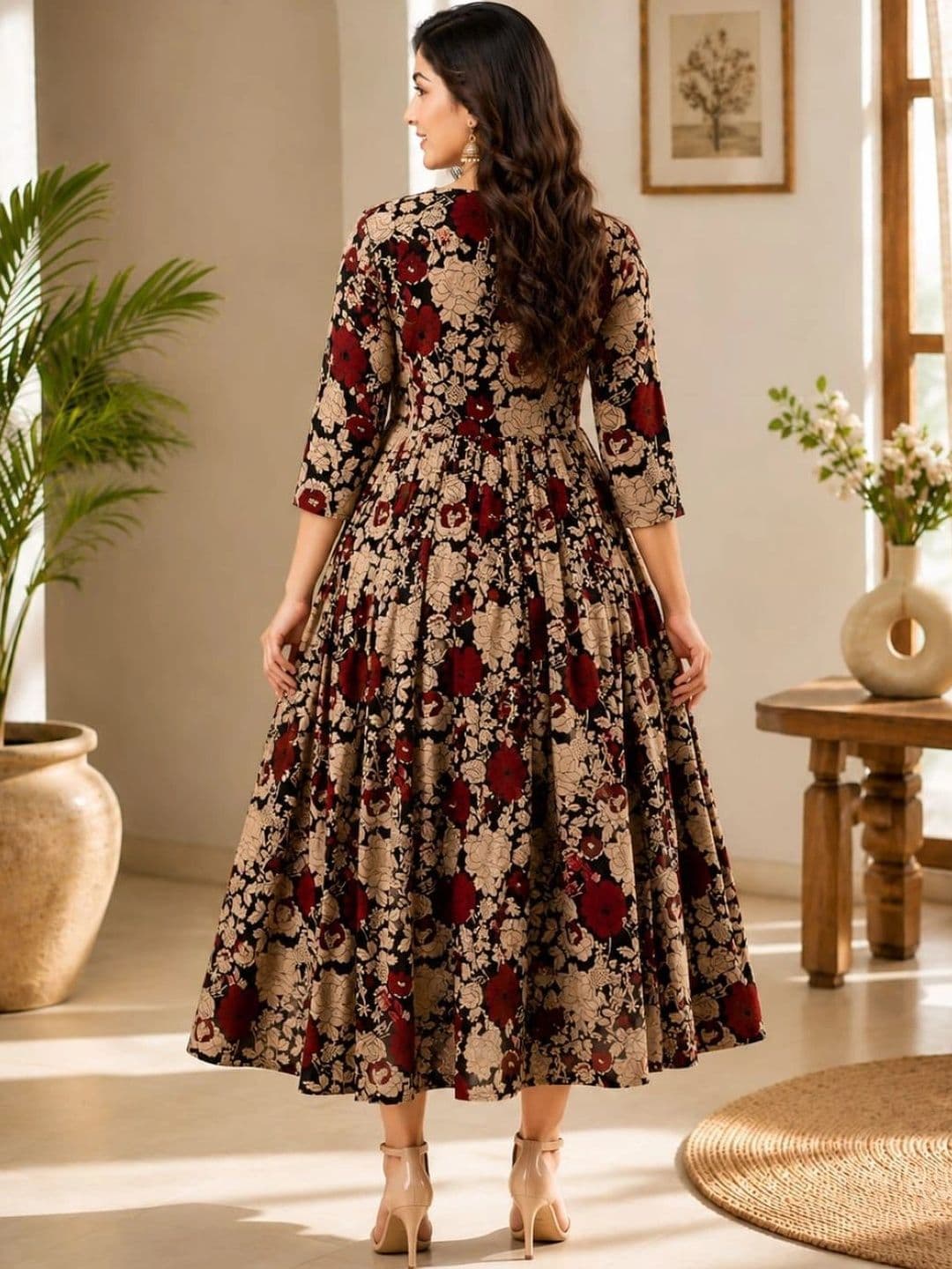 Pranati Enterprise Women Floral Printed Floral Anarkali Kurta thumbnail 4