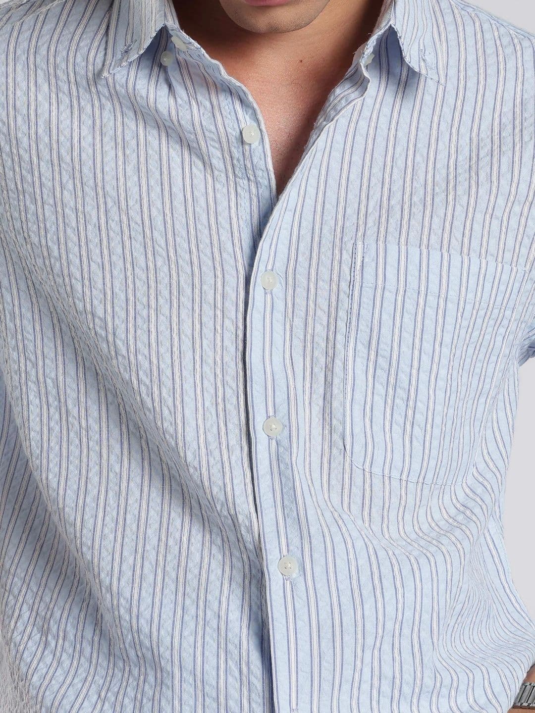 HERE&NOW Men Slim Fit Striped Casual Shirt thumbnail 6