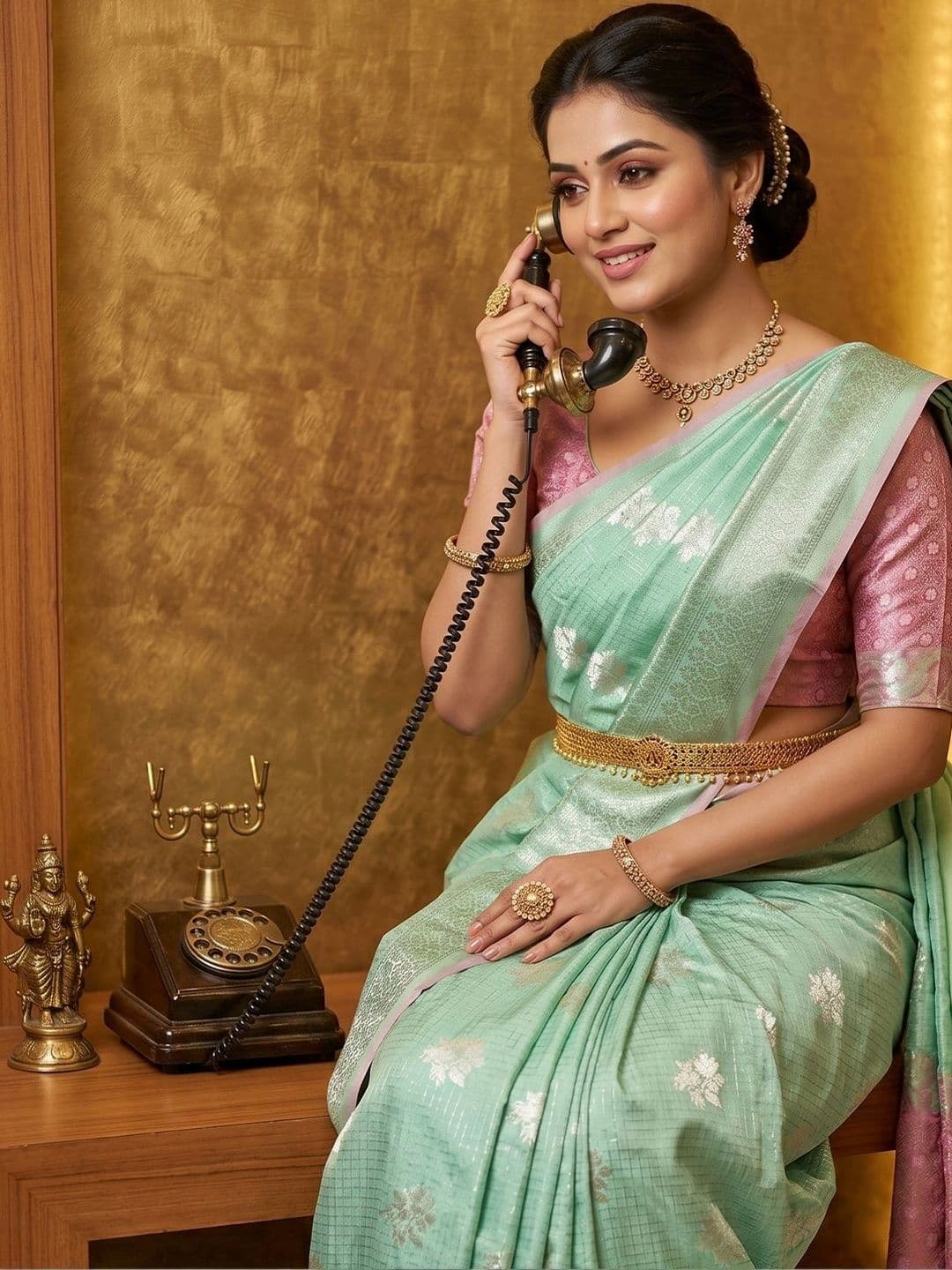 Mitera Woven Design Chanderi Saree thumbnail 5