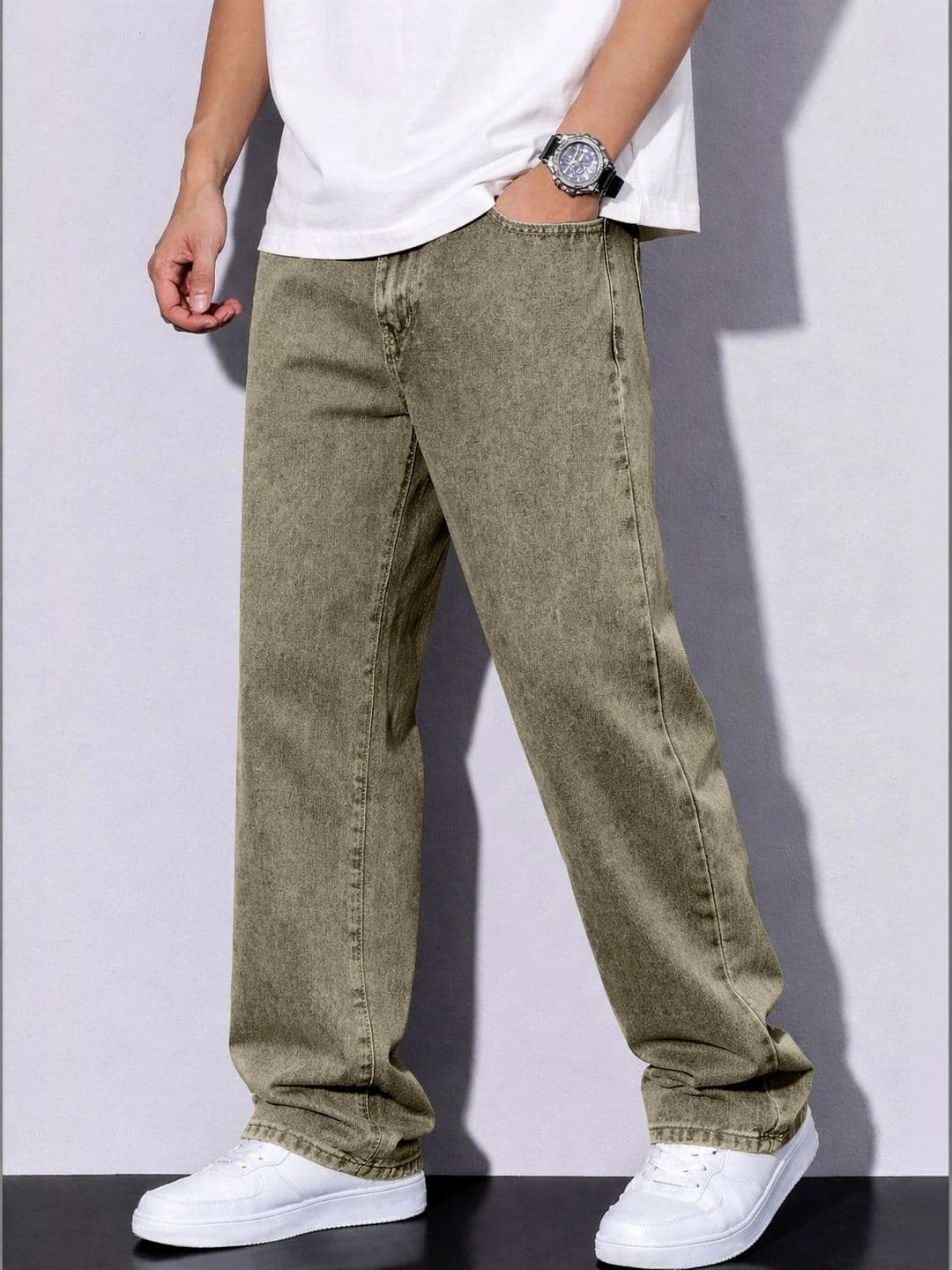 PLUS 91 Men Smart Straight Fit Mid-Rise Jeans thumbnail 2