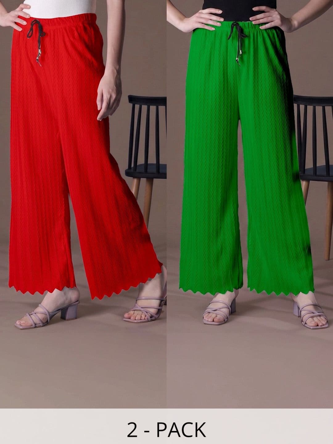 Tijarat Women 2 Knitted Ethnic Palazzos - view 1
