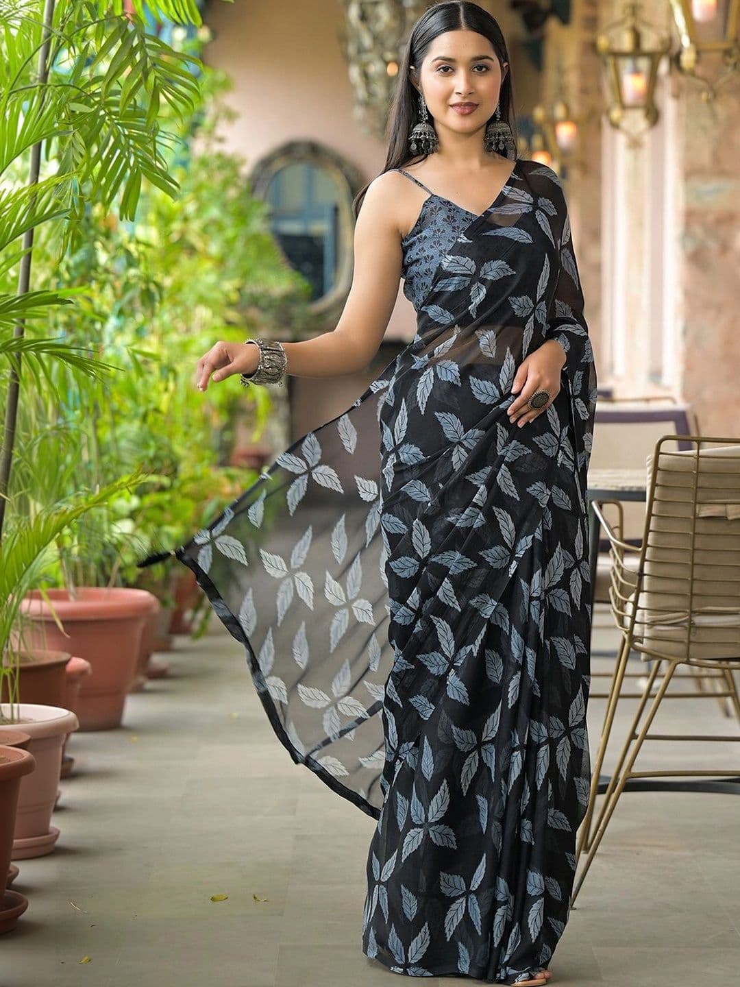 SANISA Ethnic Motifs Pure Chiffon Saree thumbnail 2
