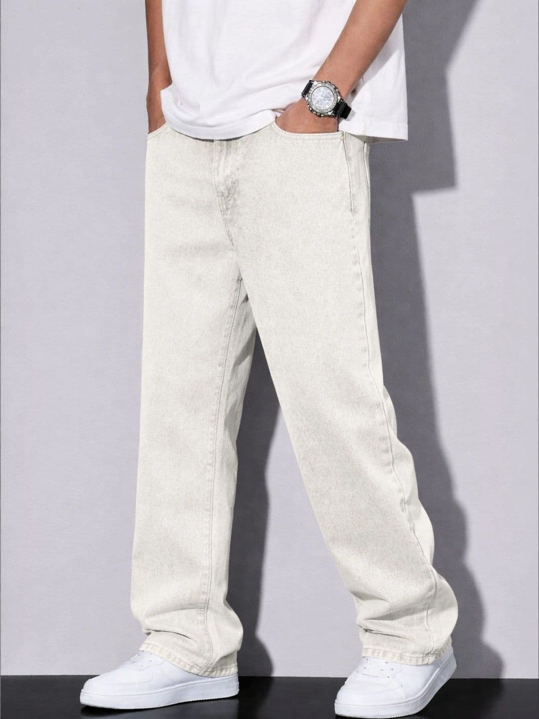 PLUS 91 Men Smart Straight Fit Mid-Rise Jeans thumbnail 2