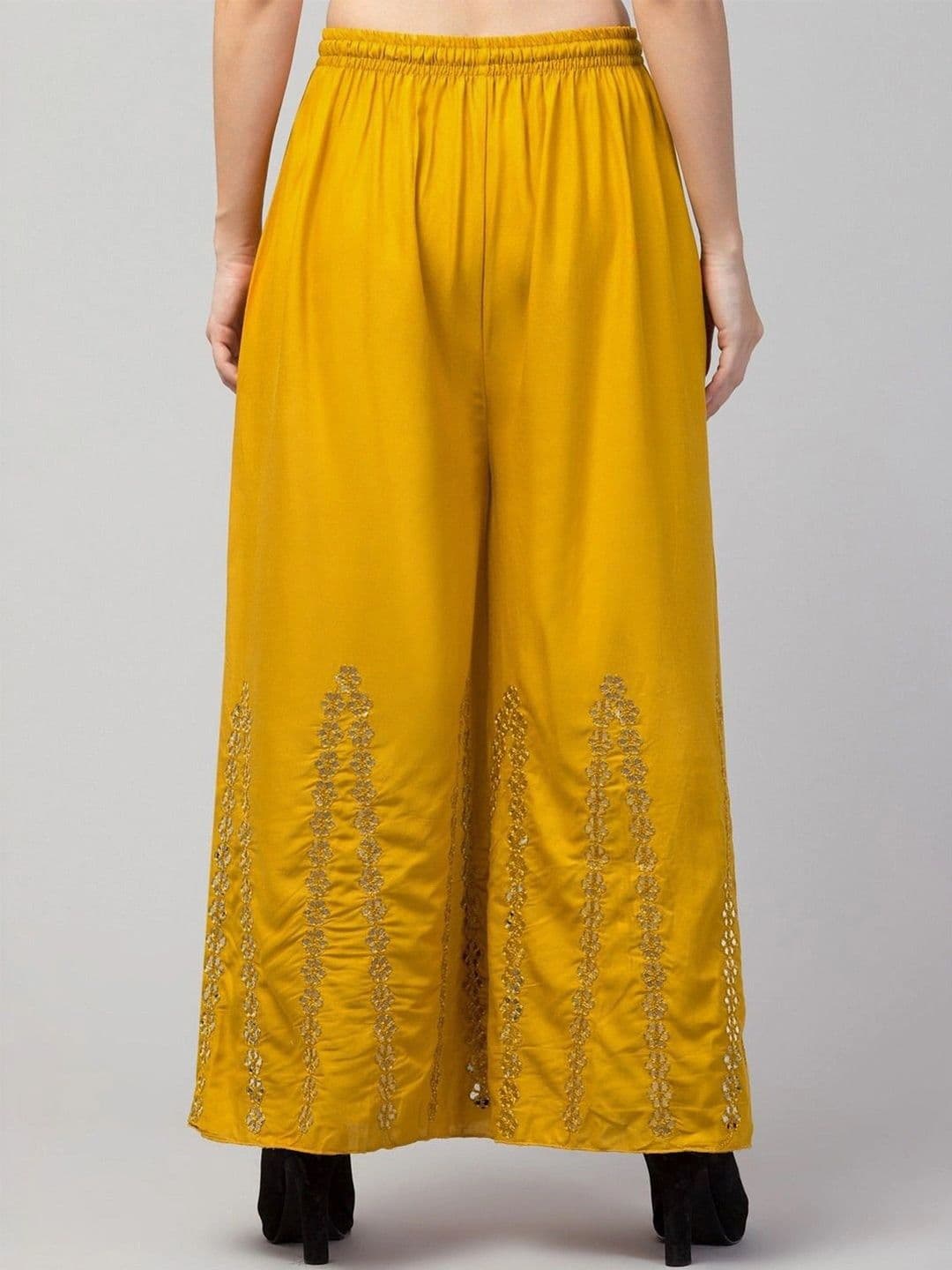 Meyara Women Ethnic Motifs Embroidered Knitted Ethnic Palazzos thumbnail 3