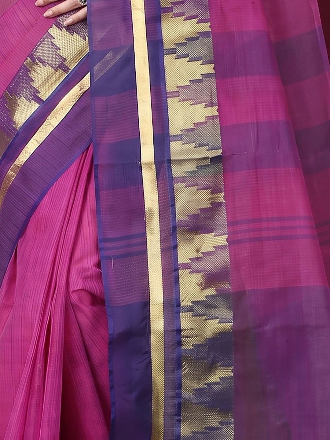 GitAsit Woven Design Zari Pure Cotton Handloom Taant Saree thumbnail 5
