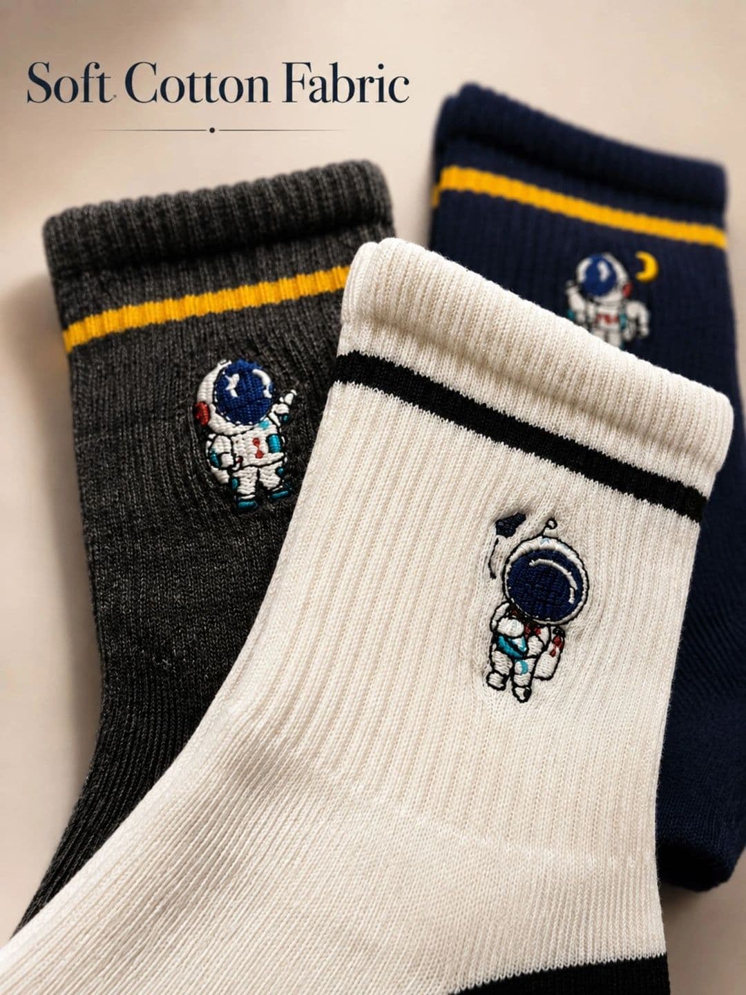 ZIBELL Men Pack of 5 Cotton Assorted Patterned Above Ankle Socks thumbnail 2