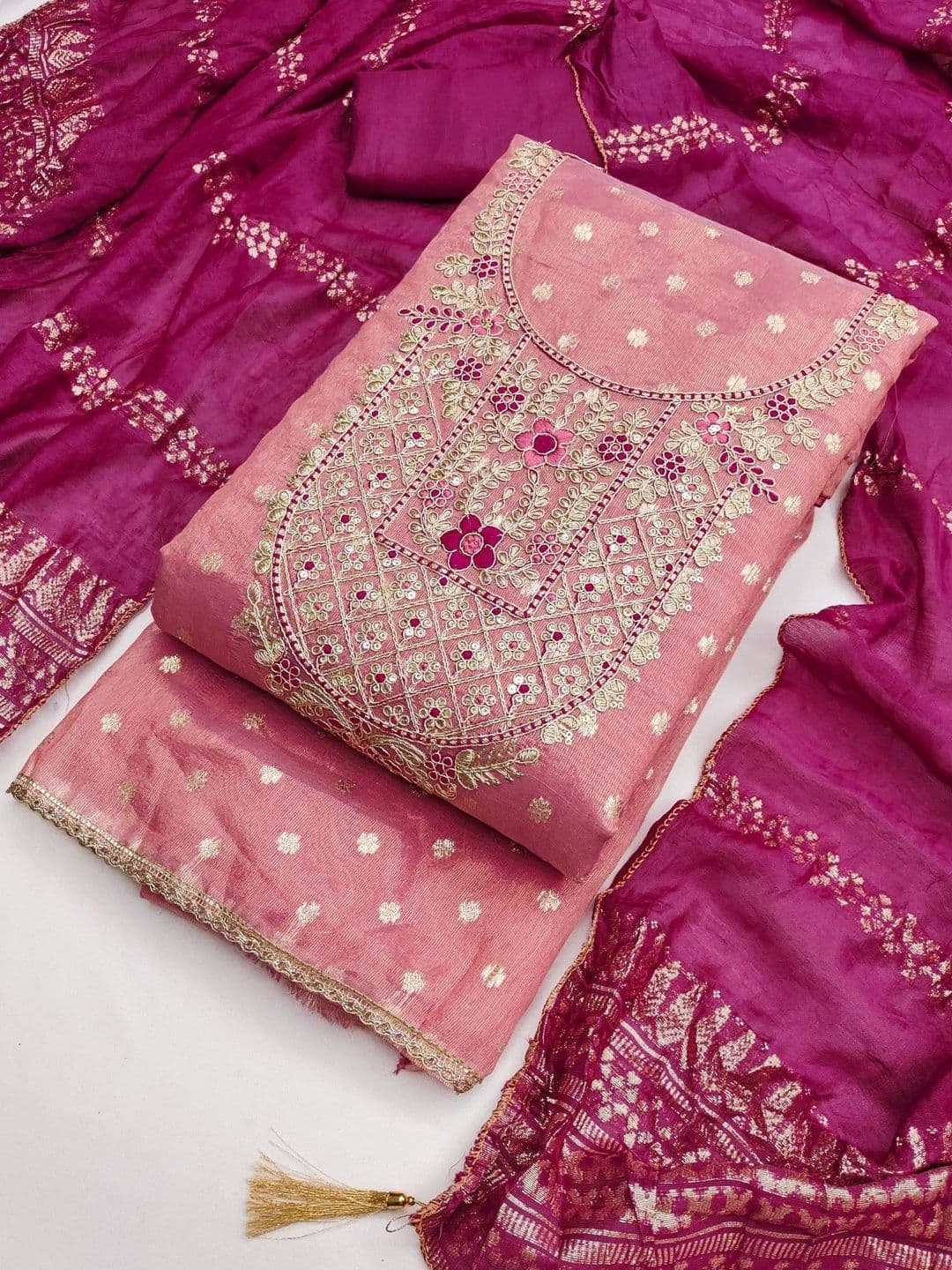 TAVAS Embroidered Unstitched Dress Material thumbnail 4