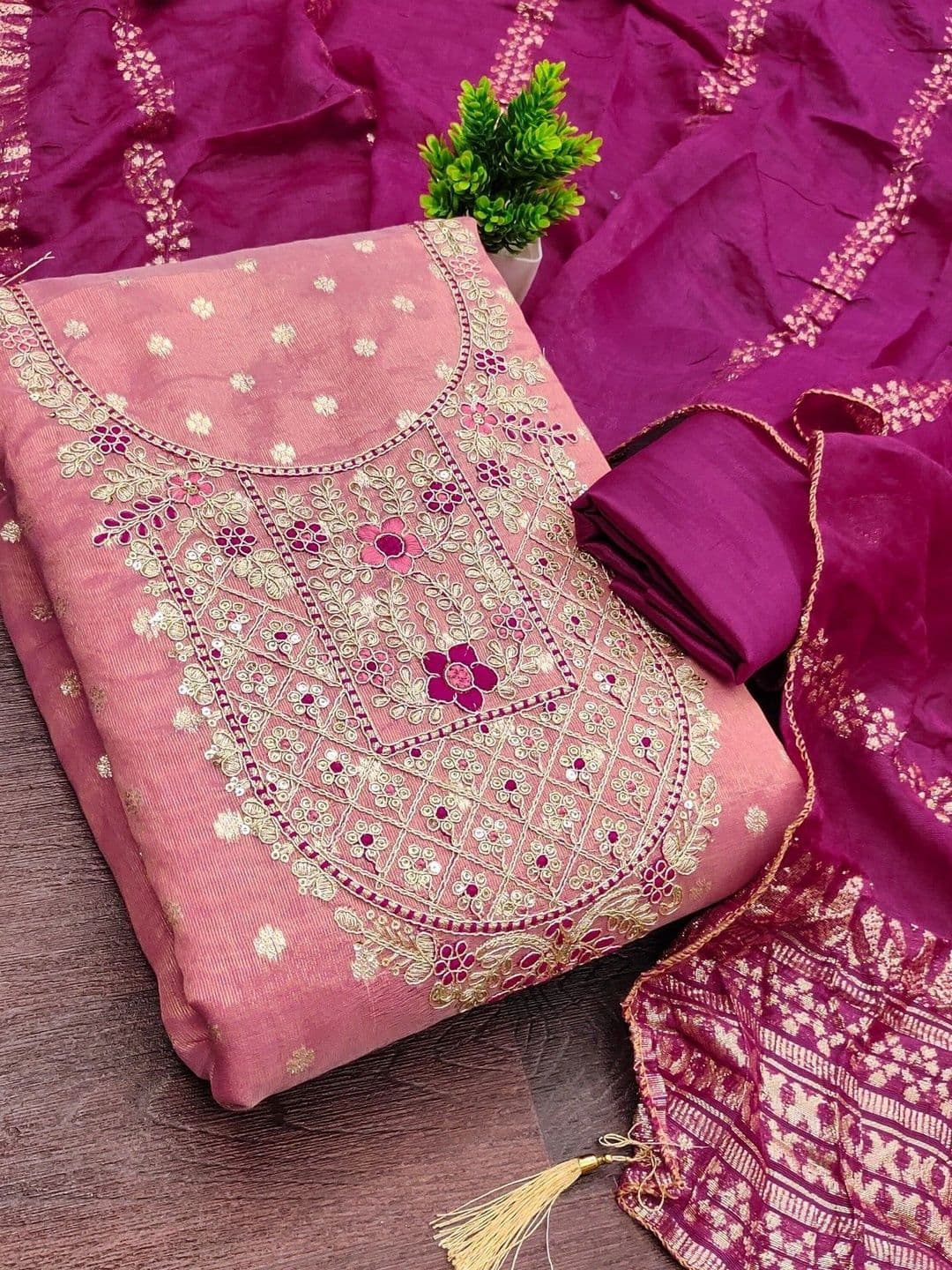 TAVAS Embroidered Unstitched Dress Material thumbnail 5