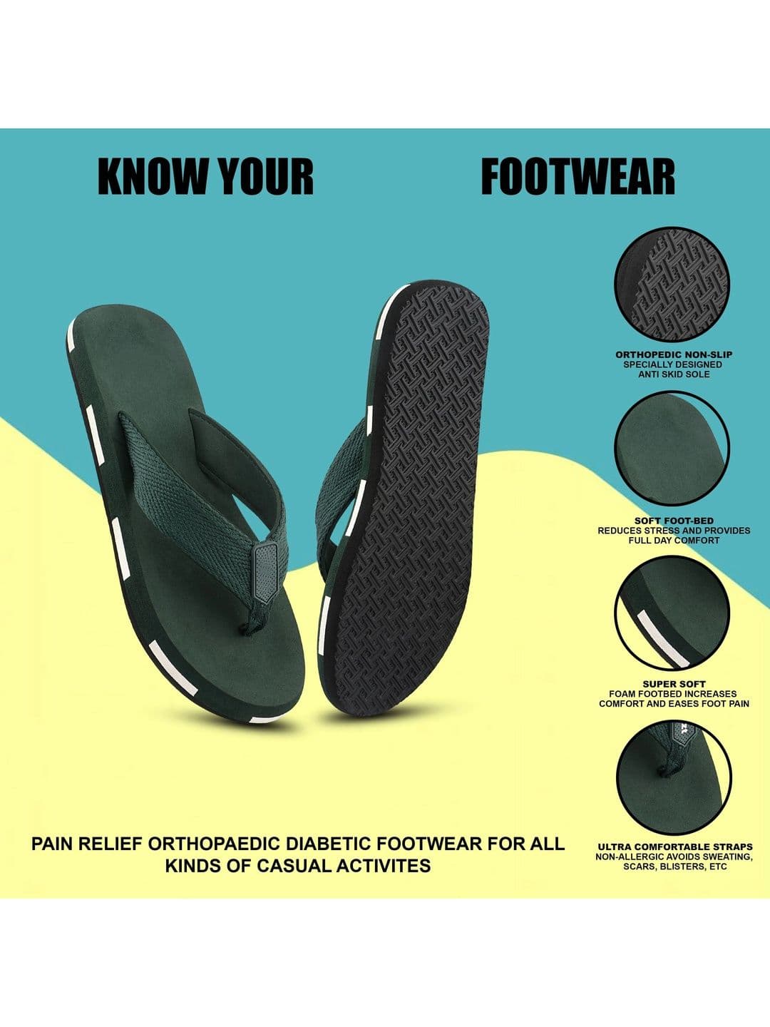 glitchez Men Striped Rubber Thong Flip-Flops thumbnail 2