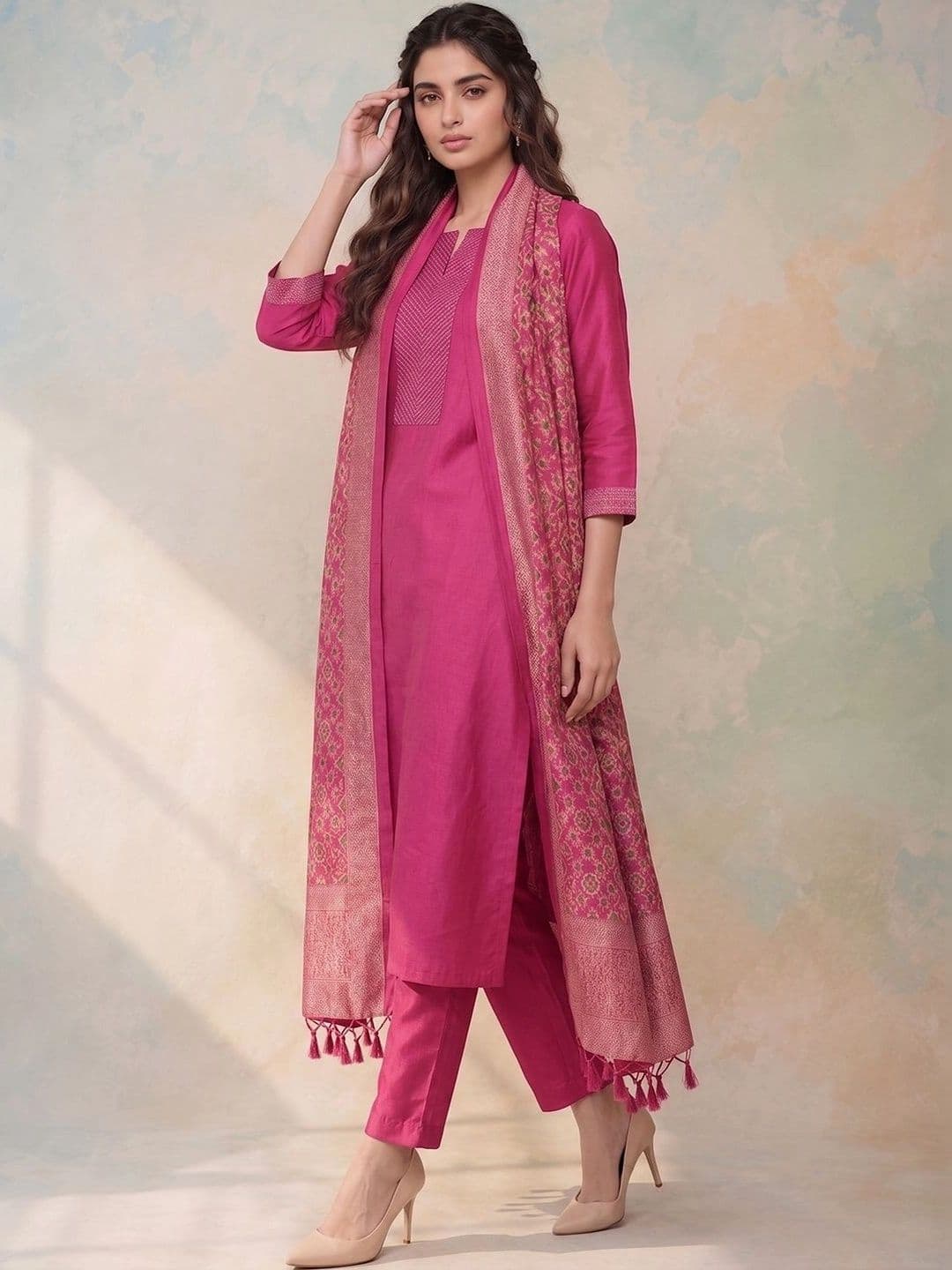 AADVIKA Women Regular Kurta with Trousers & With Dupatta thumbnail 7
