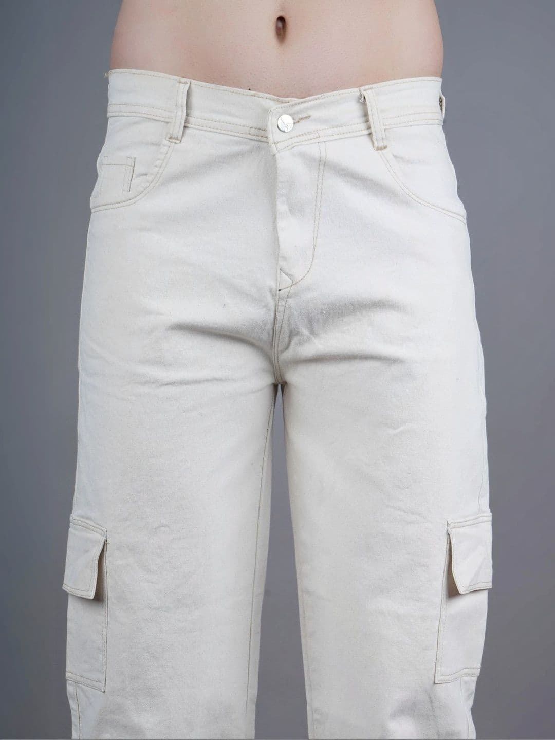 HERE&NOW Men's Mid-Rise Cargo Relaxed Straight Leg Jeans thumbnail 2