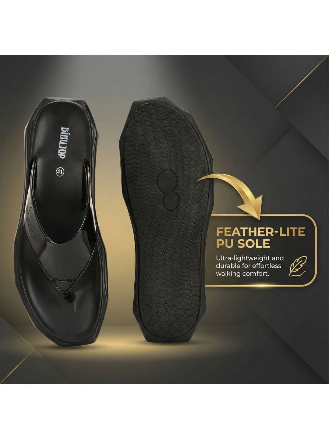 BINUTOP Men Leather Sandals thumbnail 2