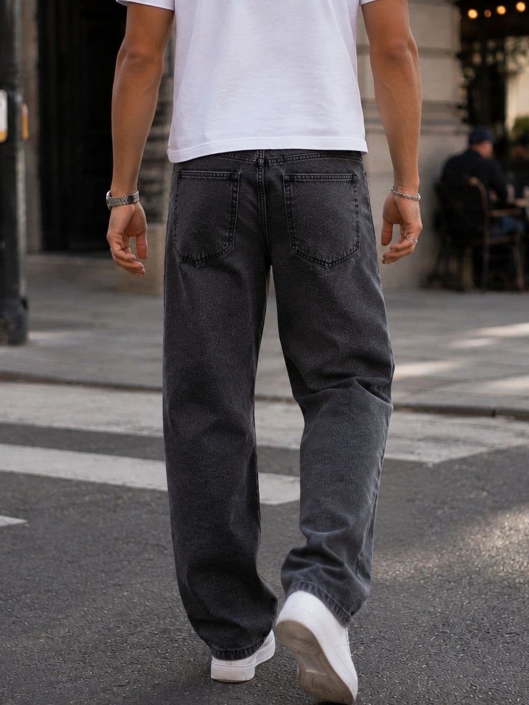 DENIM HAWK Men Classic Straight Fit Mid-Rise Printed Stretchable Jeans thumbnail 2