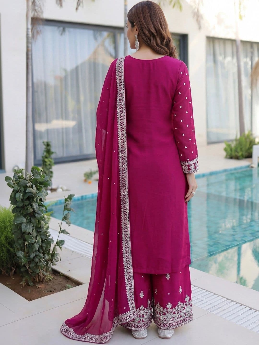 Anouk Women Ethnic Motifs Embroidered Regular Kurta with Sharara & With Dupatta thumbnail 3