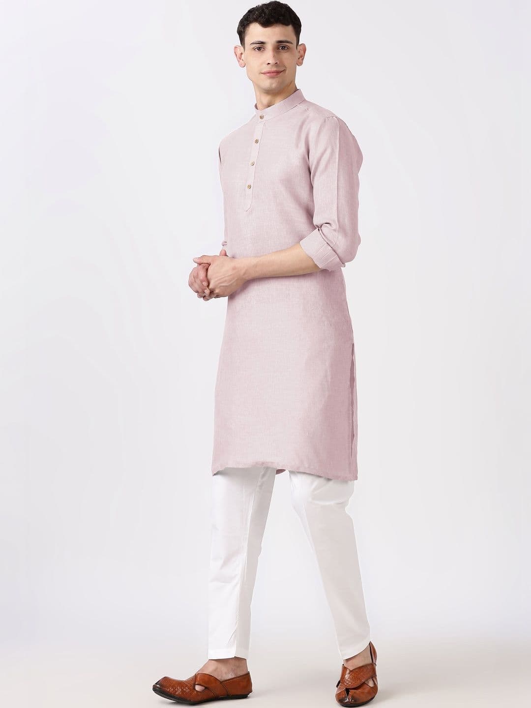 Anouk Men Cotton Linen Long Kurta thumbnail 3