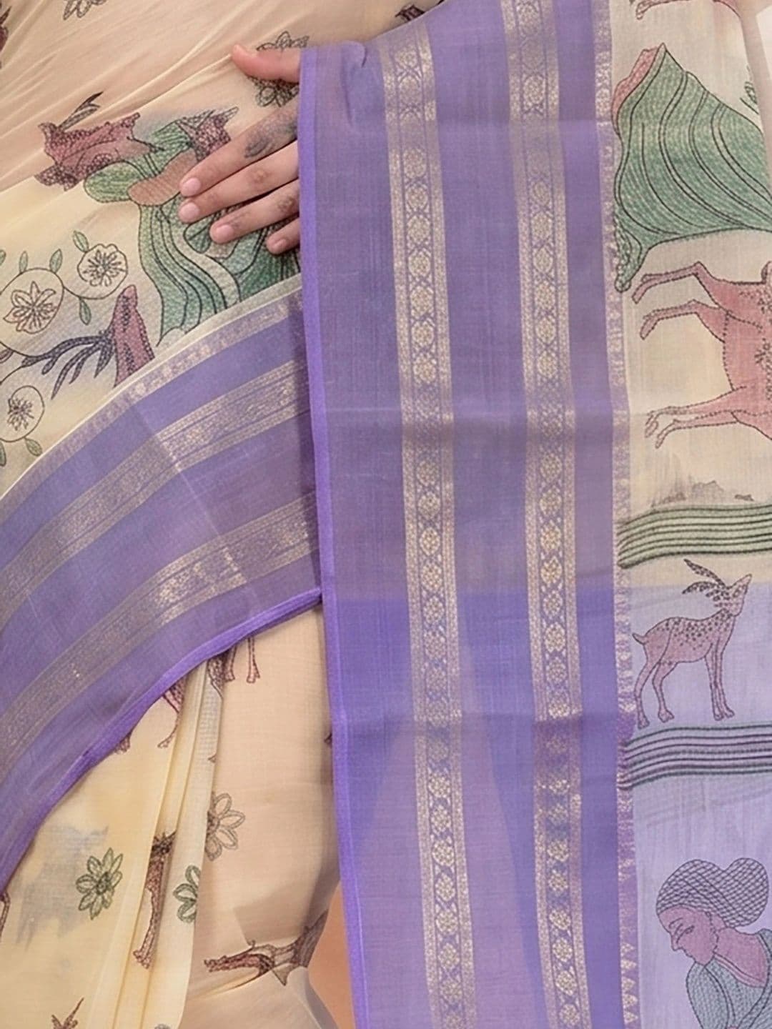 GitAsit Woven Design Zari Pure Cotton Handloom Taant Saree thumbnail 6
