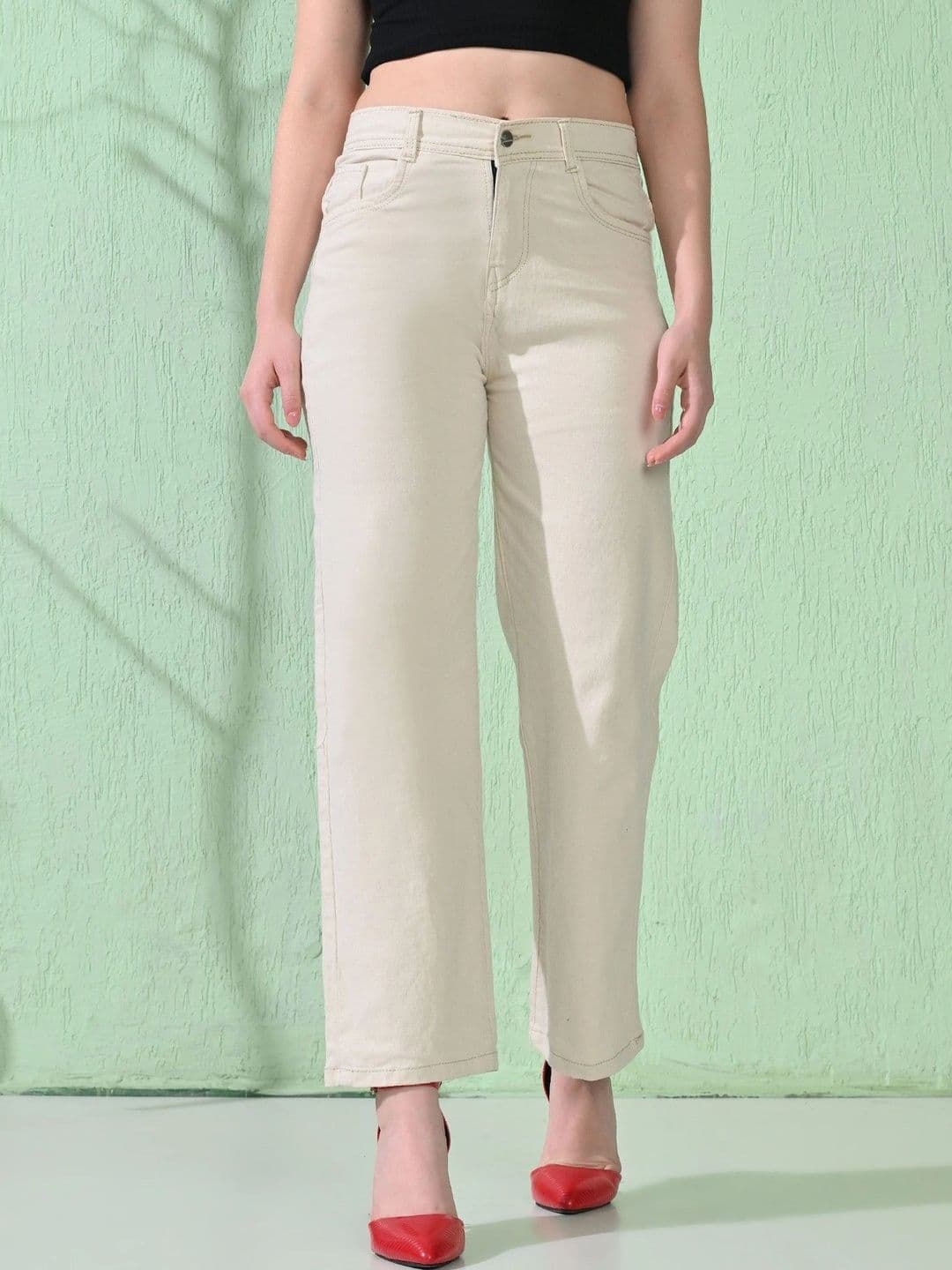 Mast & Harbour Women Classic Regular Fit Mid-Rise Stretchable Denim Jeans - view 1