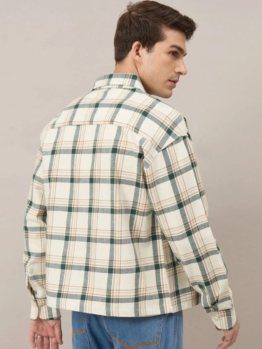 CHIMPAAANZEE Men Boxy Checked Casual Shirt thumbnail 3