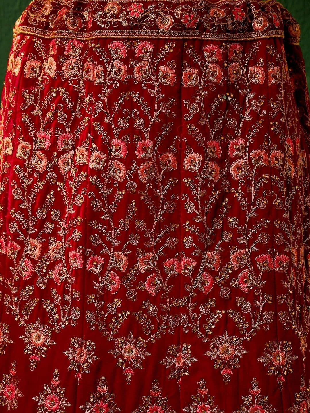 Anouk Rustic Embroidered Thread Work Semi-Stitched Lehenga & Unstitched Blouse With Dupatta thumbnail 4