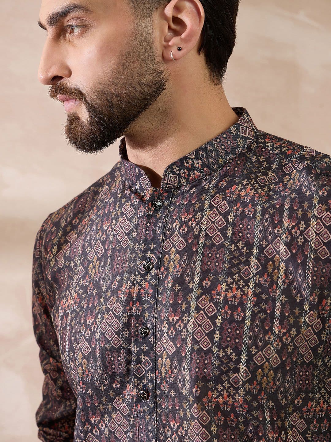 Ethnic Bay Men Ethnic Motifs Printed Summer Sheers Kurta - view 1