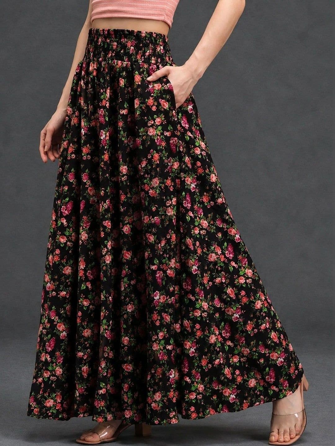 NEXSUS Women Floral Printed Palazzos thumbnail 5
