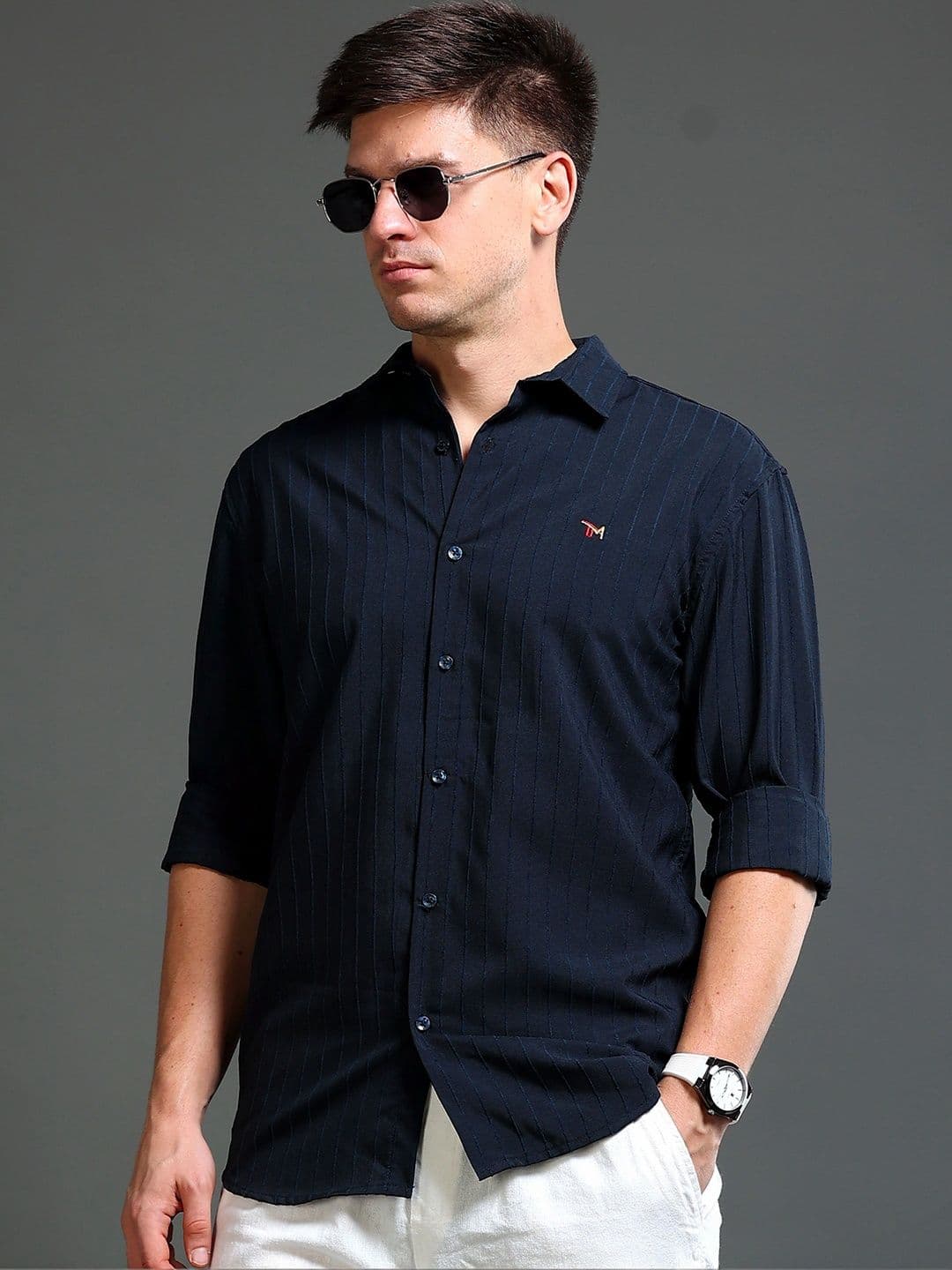 TOM MACKLER Men Classic Slim Fit Striped Casual Shirt - view 1