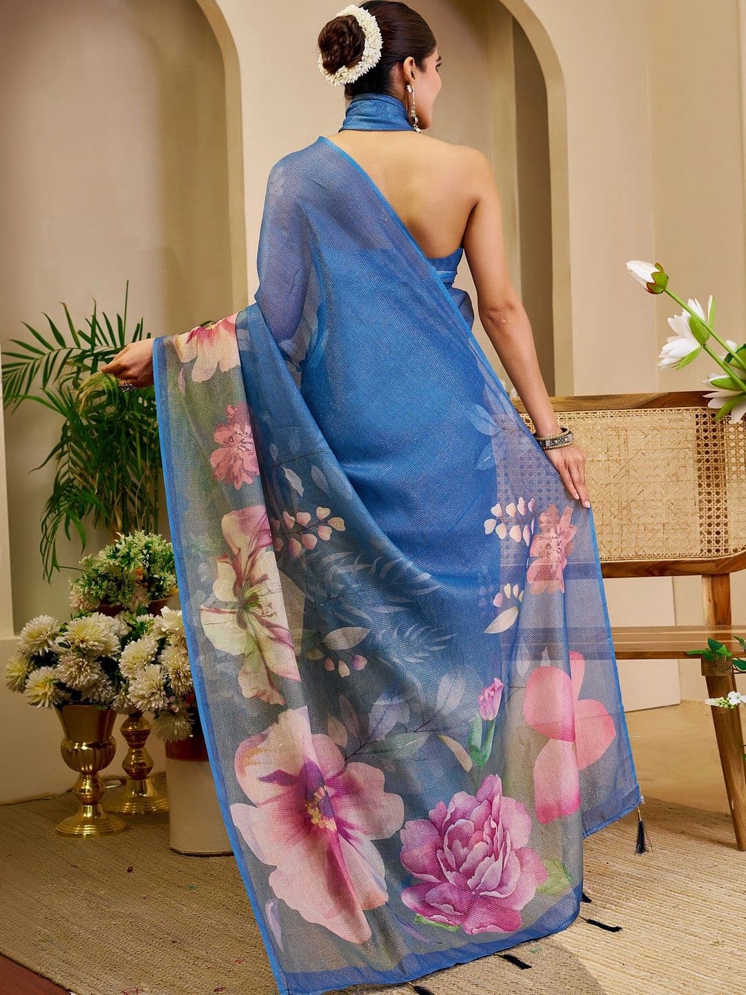 SAIYAMORI Floral Pure Cotton Saree thumbnail 6