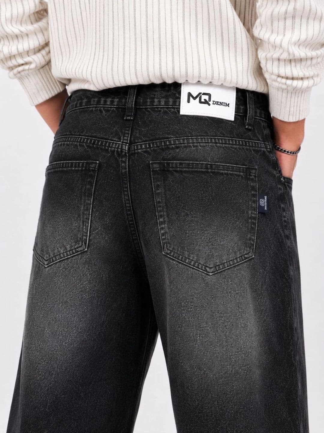 MQ Denim Men Straight Fit Mid-Rise Low Distress Light Fade Jeans thumbnail 3
