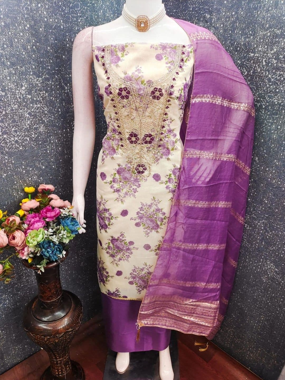 TAVAS Embroidered Unstitched Dress Material thumbnail 6