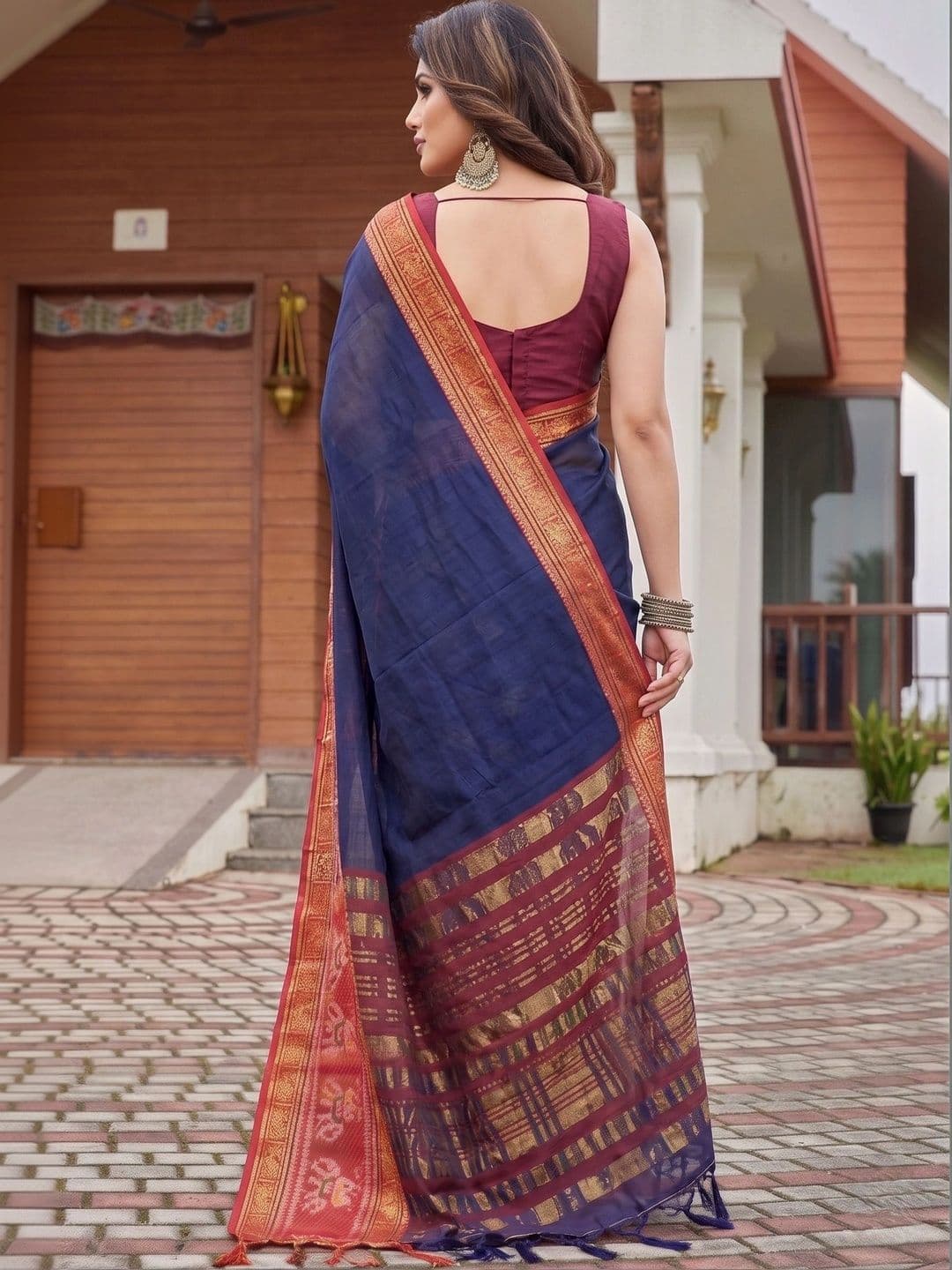 BOLOKA Zari Designer Narayan Peth Saree thumbnail 3