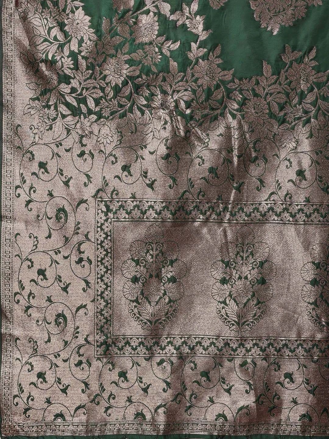 Mitera Woven Design Zari Silk Blend Banarasi Saree thumbnail 4