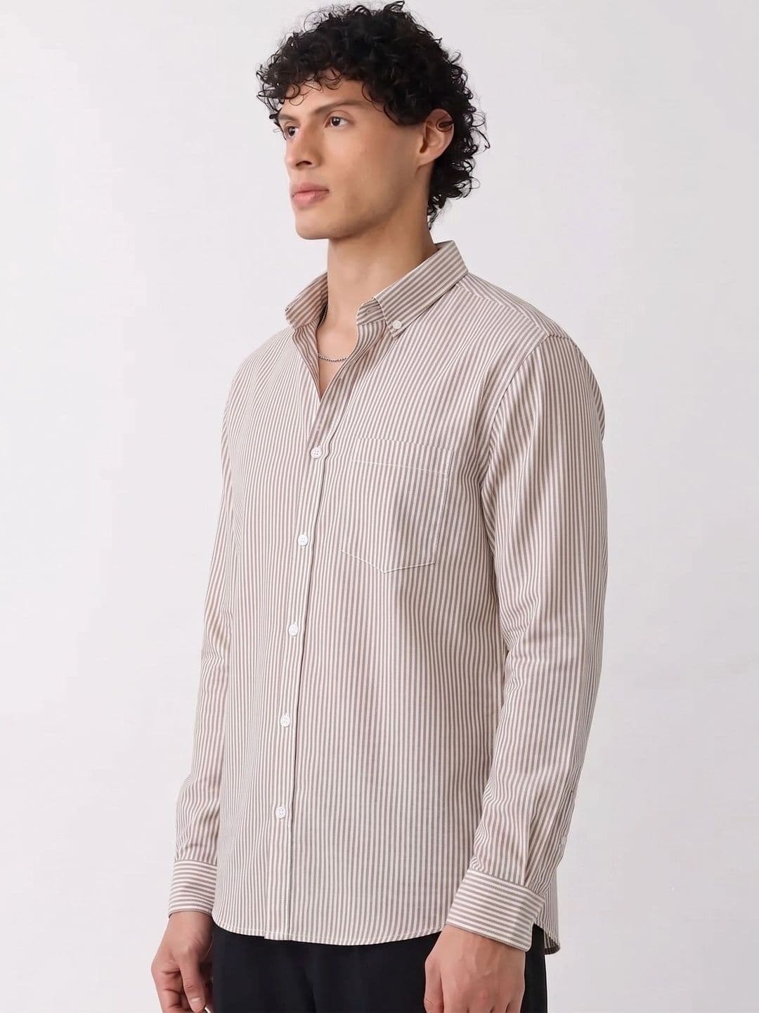 OQUENT Men Standard Striped Casual Shirt thumbnail 4